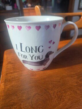 dachshunds mug I long for you British design Milly Green